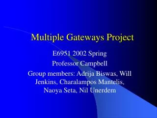 Multiple Gateways Project