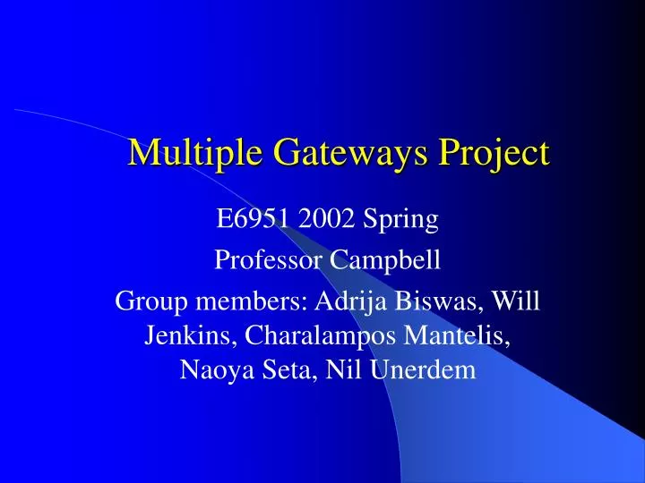 multiple gateways project