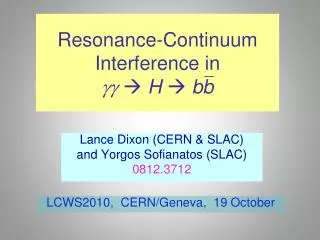 Resonance-Continuum Interference in gg ? H ? bb