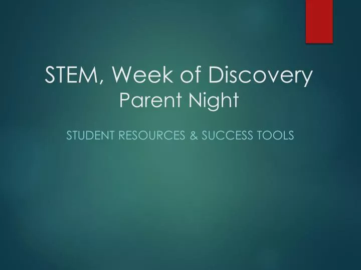 stem week of discovery parent night