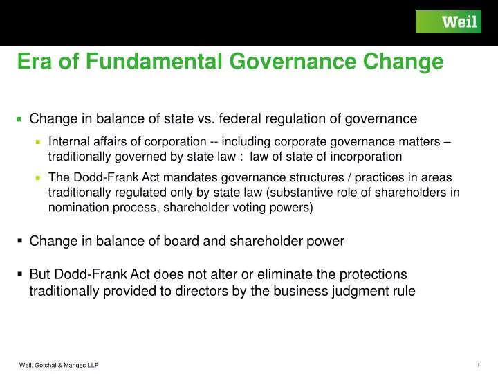 era of fundamental governance change
