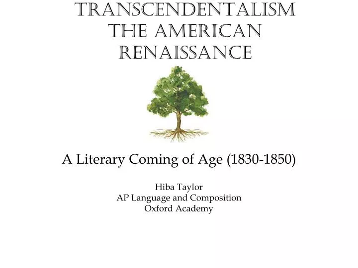 transcendentalism the american renaissance