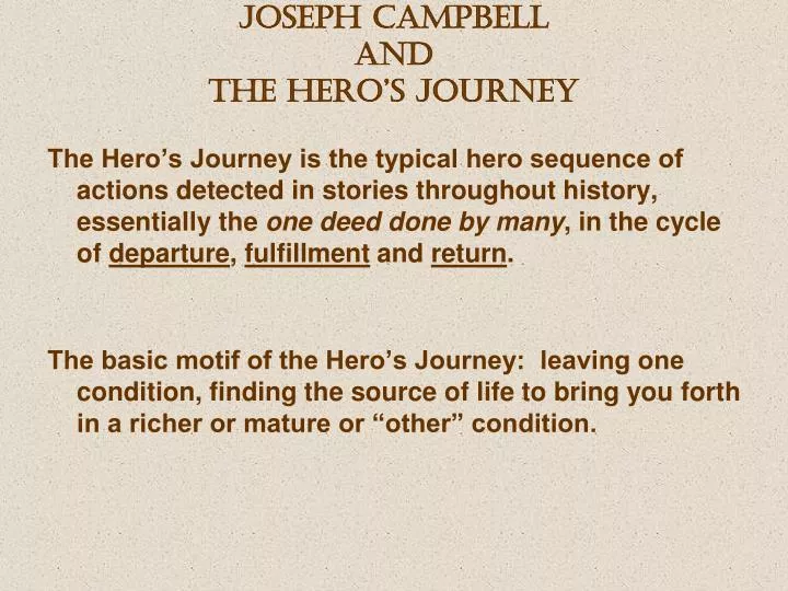 joseph campbell and the hero s journey