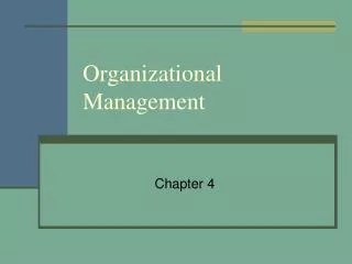 Organizational Management