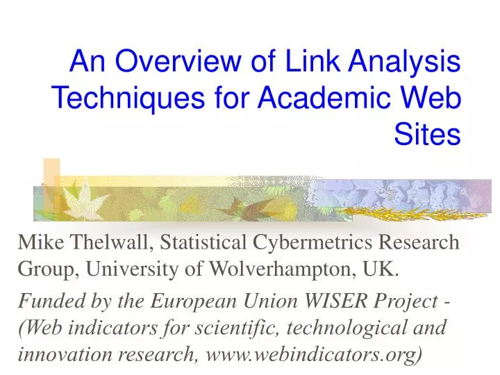 an overview of link analysis techniques for academic web sites