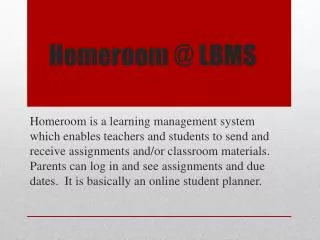 Homeroom @ LBMS