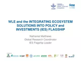 WLE and the INTEGRATING ECOSYSTEM SOLUTIONS INTO POLICY and INVESTMENTS (IES) FLAGSHIP
