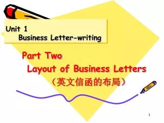 Unit 1 Business Letter-writing