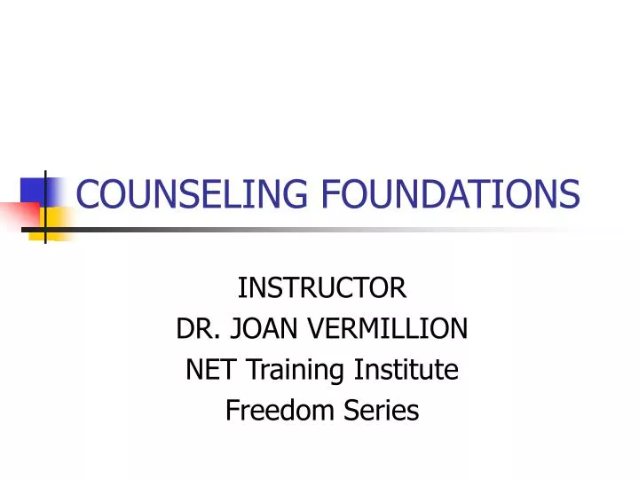 counseling foundations