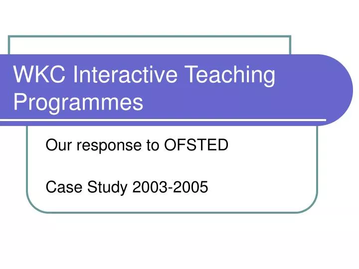 wkc interactive teaching programmes