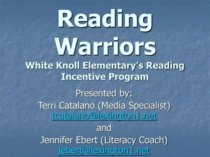 reading warriors white knoll elementary s reading incentive program