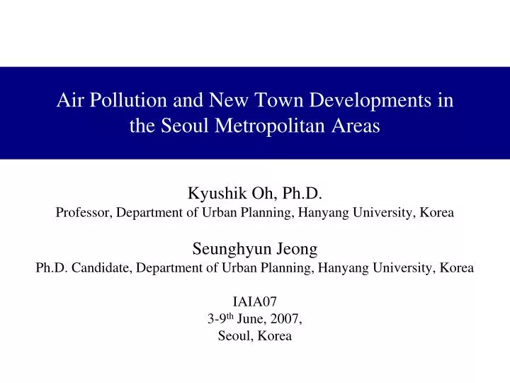 air pollution and new town developments in the seoul metropolitan areas