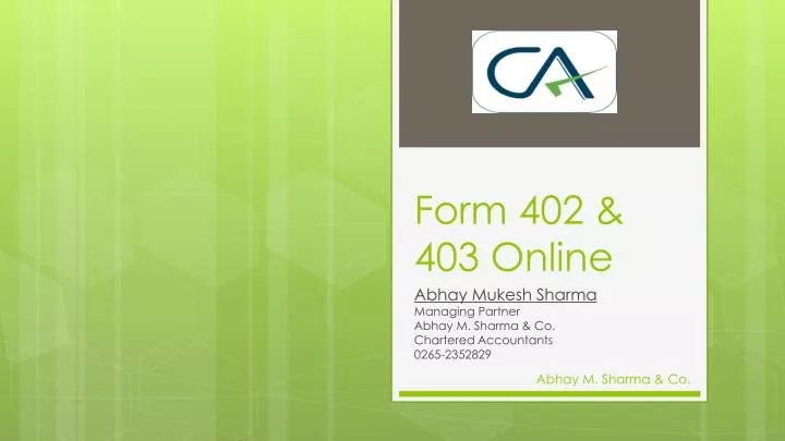 form 402 403 online