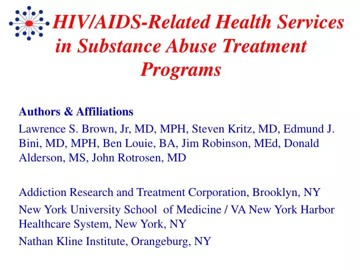 hiv aids related health services in substance abuse treatment programs