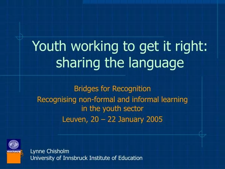 youth working to get it right sharing the language