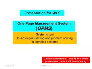 Presentation for WLC