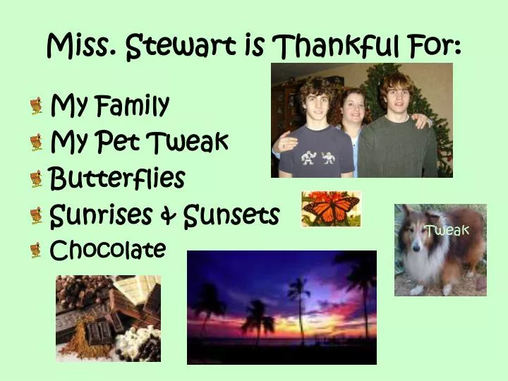 miss stewart is thankful for