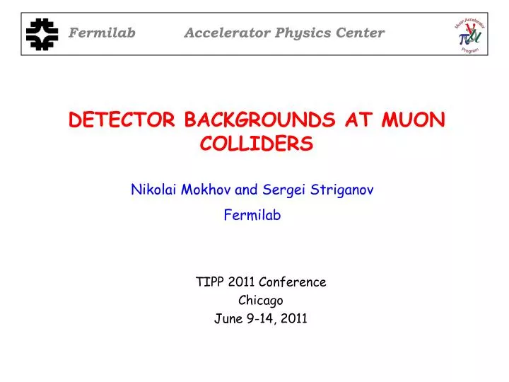 detector backgrounds at muon colliders