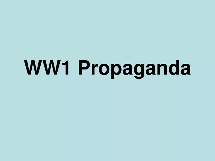 ww1 propaganda