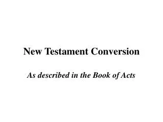 New Testament Conversion