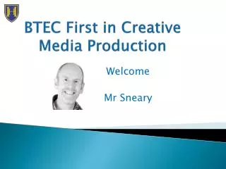 BTEC First in Creative Media Production