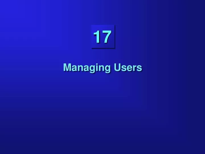 managing users