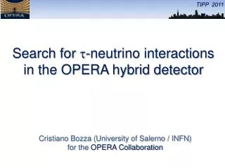 The OPERA hybrid detector was designed to search for n t appearance in the n m CNGS beam