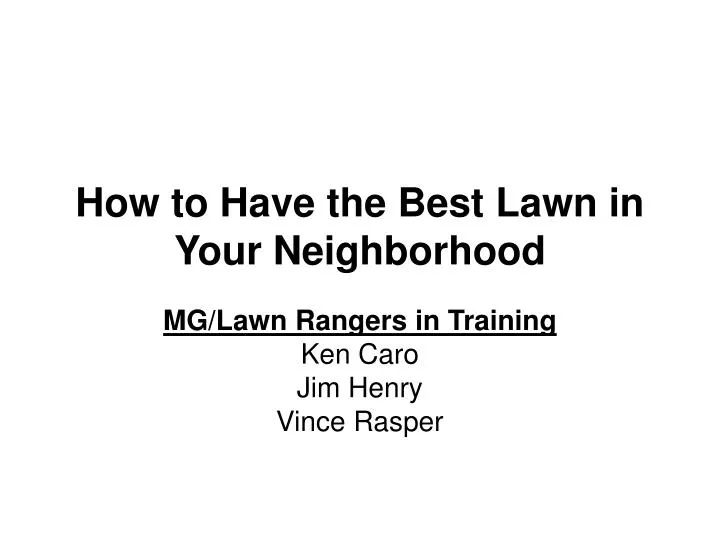 how to have the best lawn in your neighborhood