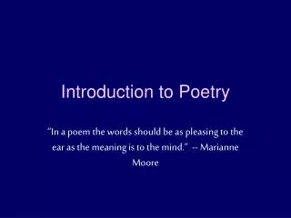 introduction to poetry