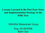 Lessons Learned and Implementation Strategies in Watershed Management for SWHISA Project - slide 1