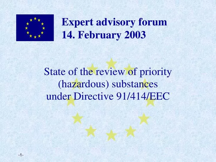 expert advisory forum 14 february 2003