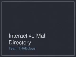 Interactive Mall Directory