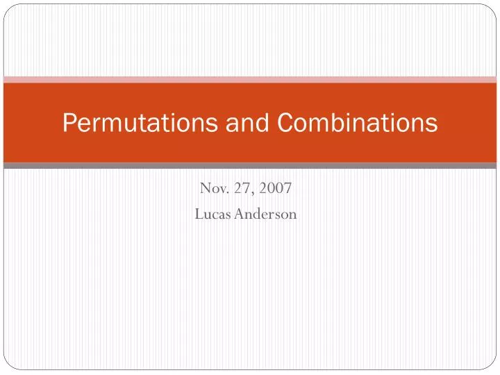 permutations and combinations