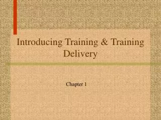 introducing training training delivery