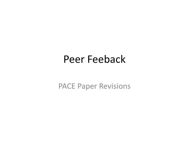 peer feeback