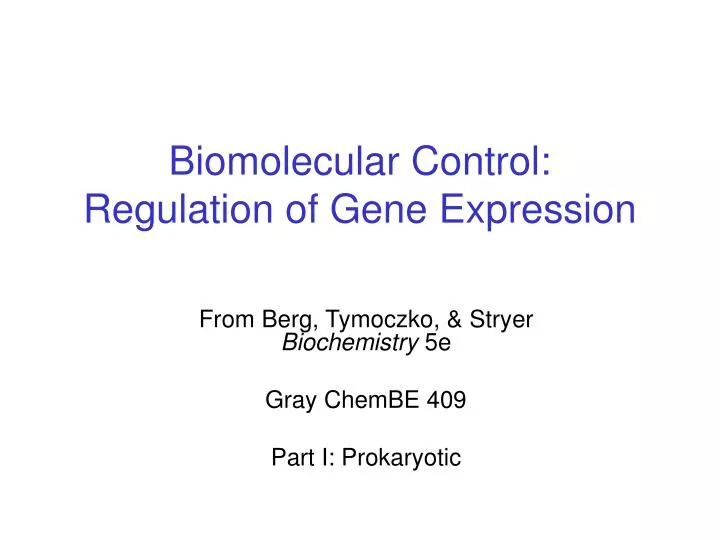 biomolecular control regulation of gene expression