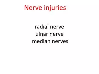 radial nerve ulnar nerve median nerves