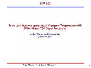 Beam Loss Monitors operating at Cryogenic Temperature with FPGA- Based TDC Signal Processing