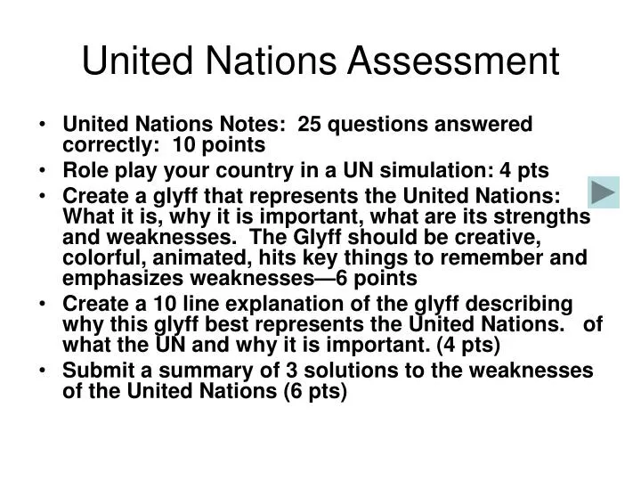 united nations assessment