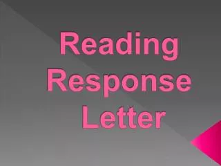 Reading Response Letter