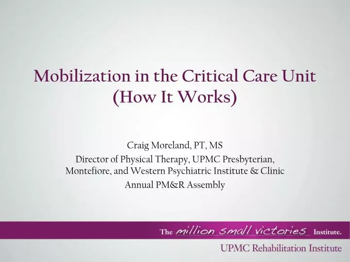mobilization in the critical care unit how it works