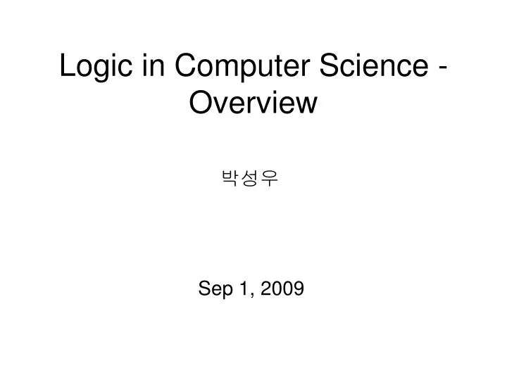 logic in computer science overview
