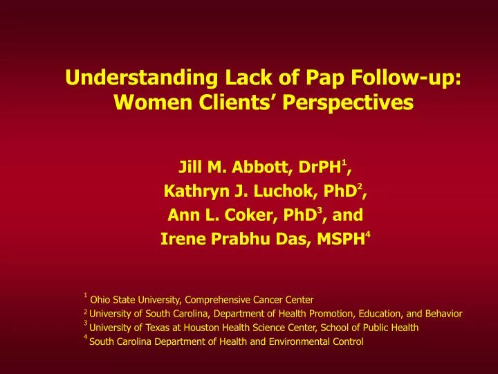 understanding lack of pap follow up women clients perspectives