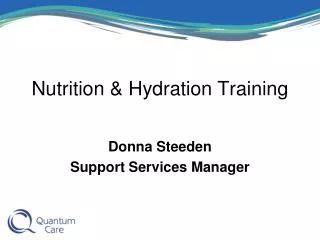 Nutrition &amp; Hydration Training