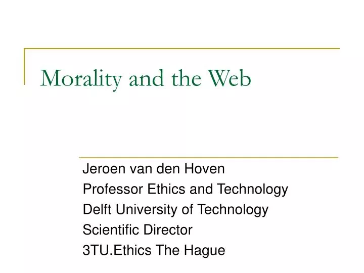 morality and the web