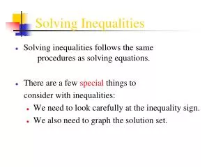 Solving Inequalities