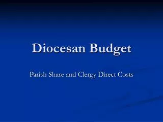 Diocesan Budget