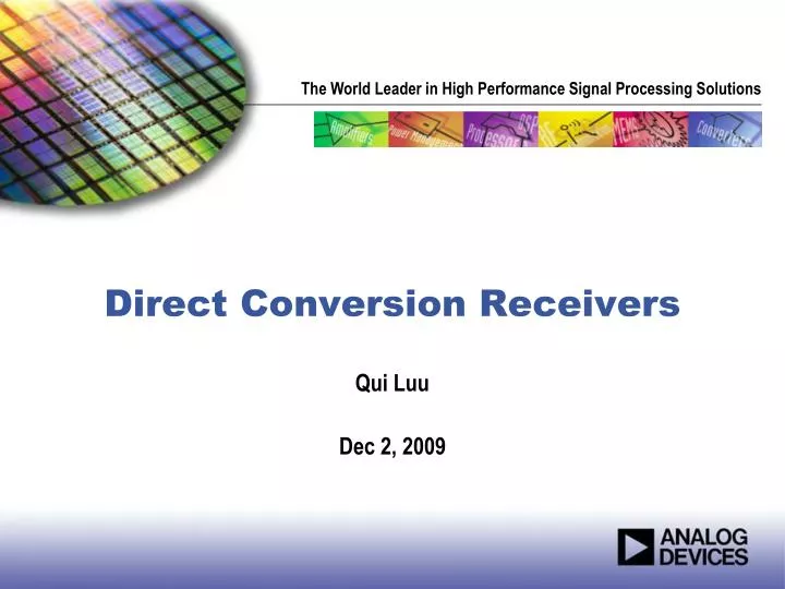 direct conversion receivers