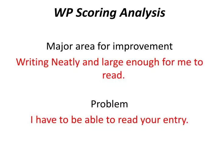 wp scoring analysis