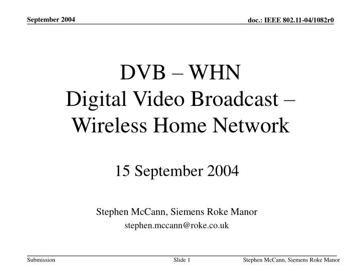 dvb whn digital video broadcast wireless home network